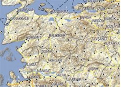 Türkiye Topografya Haritası resmi
