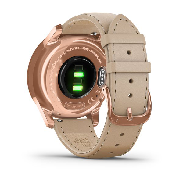 vivomove Luxe 18K Rose Gold PVD Kum Rengi - İtalyan Deri Kayışlı resmi