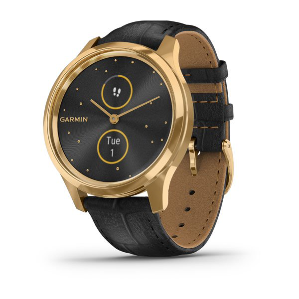 vivomove Luxe 24K Gold PVD Siyah - İtalyan Deri Kayışlı resmi