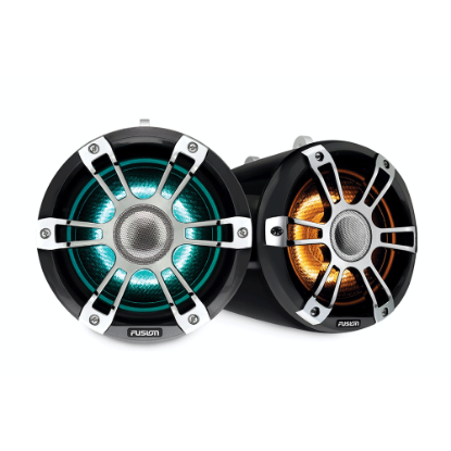 Fusion Signature Series 3 Marine Wake Tower Hoparlör - 7.7" 280 Watt Sports Chrome Marine Wake Tower Hoparlör (Çift) CRGBW resmi