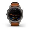 fenix 7 Pro Sapphire Solar Edition - Titanyum Kahverengi Deri Kayışlı resmi