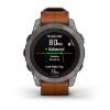 fenix 7 Pro Sapphire Solar Edition - Titanyum Kahverengi Deri Kayışlı resmi