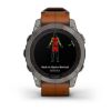 fenix 7 Pro Sapphire Solar Edition - Titanyum Kahverengi Deri Kayışlı resmi