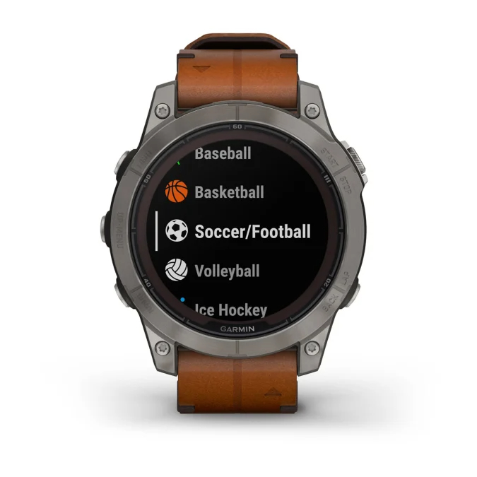 fenix 7 Pro Sapphire Solar Edition - Titanyum Kahverengi Deri Kayışlı resmi
