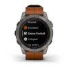 fenix 7 Pro Sapphire Solar Edition - Titanyum Kahverengi Deri Kayışlı resmi