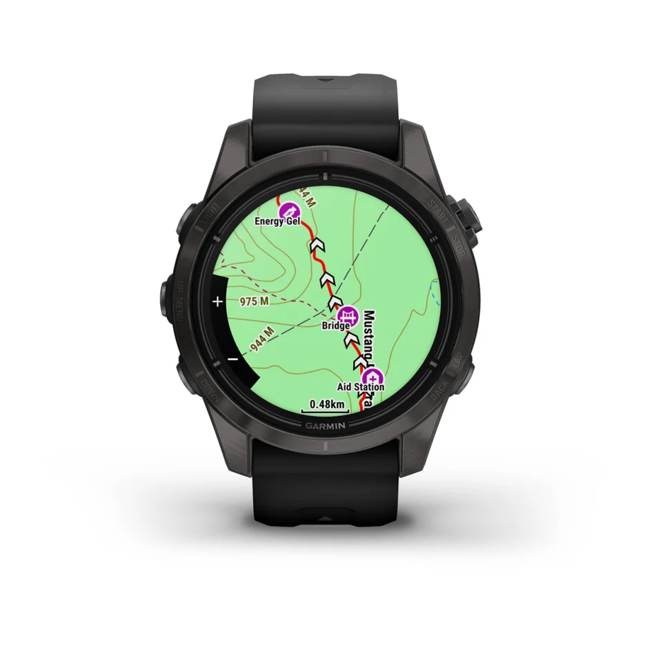 epix Pro (Gen 2) – Sapphire Edition | 42 mm - Karbon Gri DLC Titanyum, Siyah kayışlı resmi