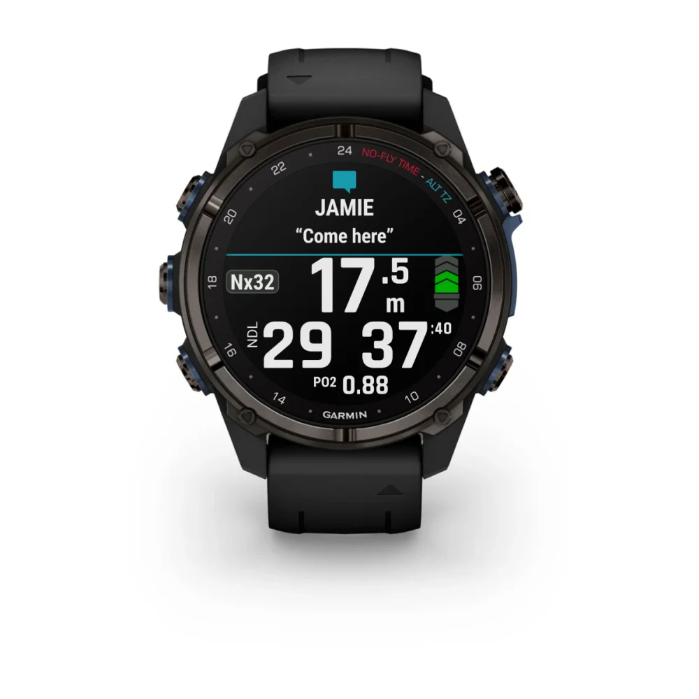 Descent Mk3i – 43 mm - Karbon Gri DLC Titanyum, Siyah Silikon Kayışlı resmi