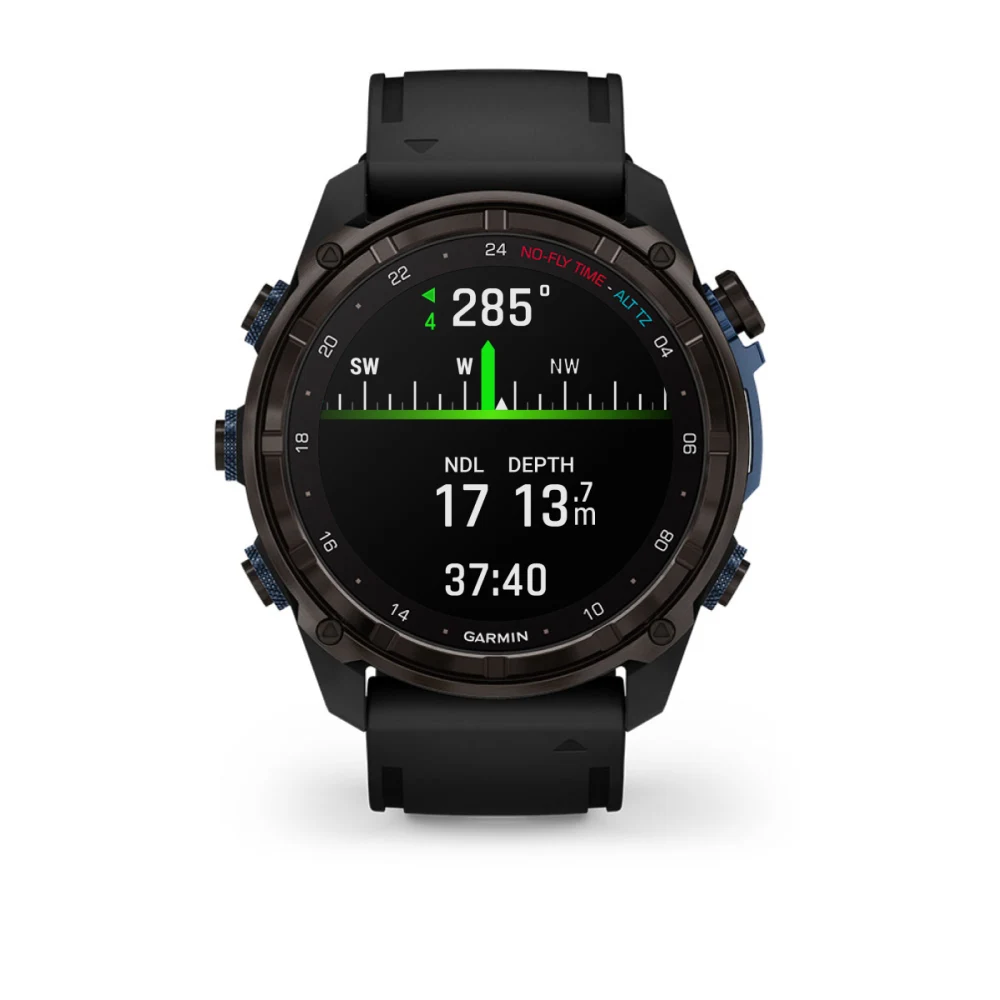 Descent Mk3i – 51 mm - Karbon Gri DLC Titanyum, Siyah Silikon Kayışlı resmi