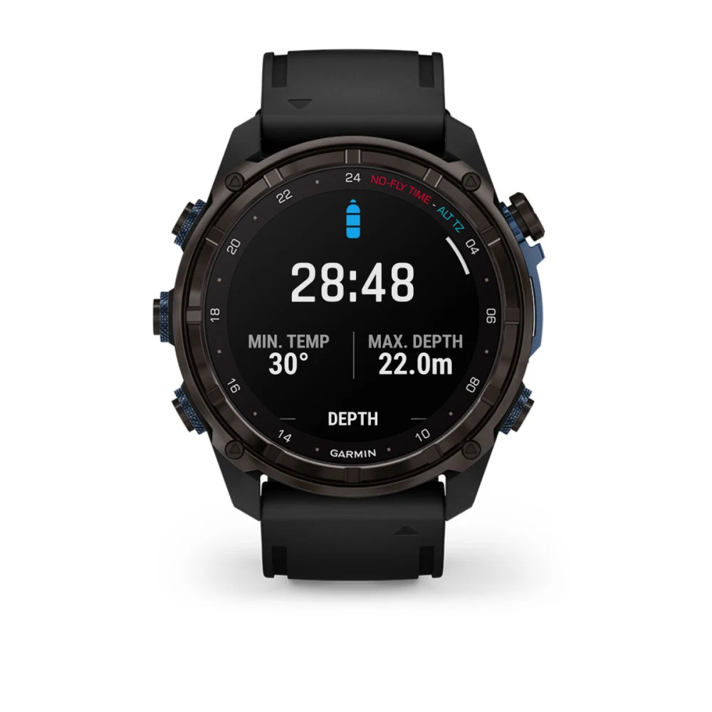 Descent Mk3i – 51 mm - Karbon Gri DLC Titanyum, Siyah Silikon Kayışlı resmi