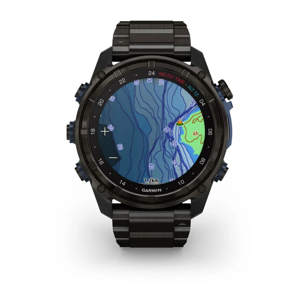 Descent Mk3i – 51 mm - Karbon Gri DLC Titanyum, DLC Titanyum Kayışlı ve Descent T2 Transceiver resmi