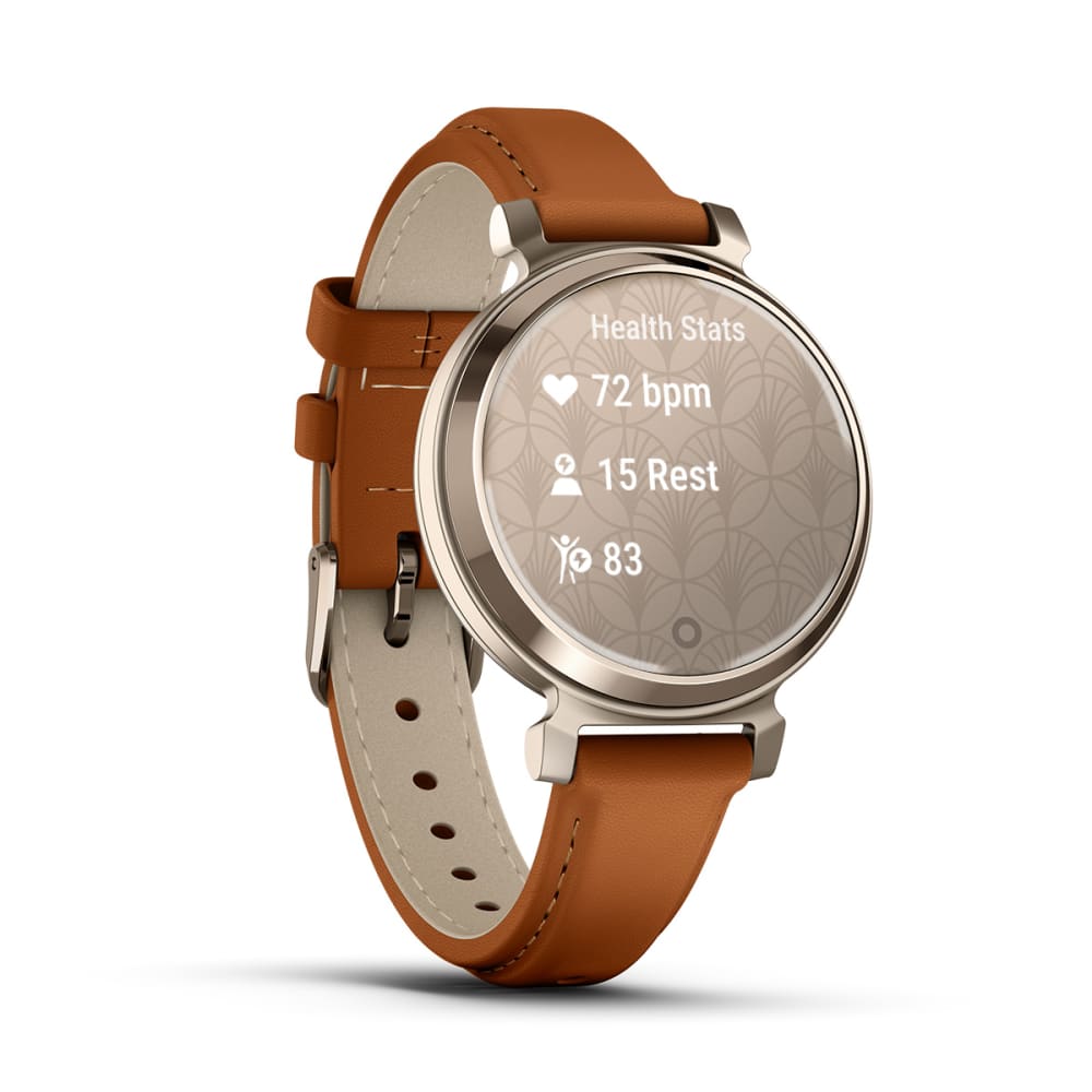 fenix 7X Sapphire Solar | Lily 2  Krem Altın,  Taba Deri Kayışlı | Bundle resmi