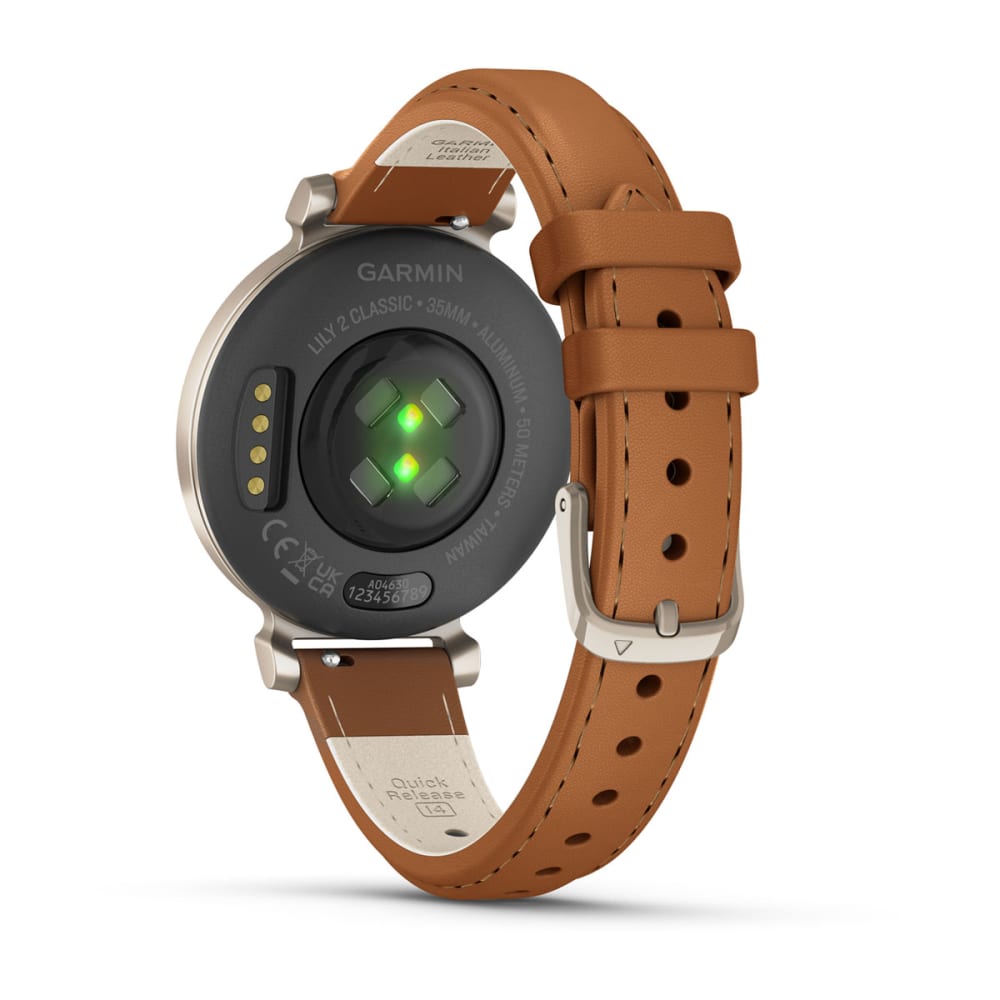 fenix 7X Sapphire Solar | Lily 2  Krem Altın,  Taba Deri Kayışlı | Bundle resmi