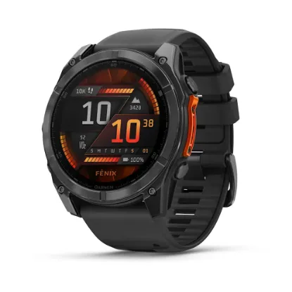 fenix 8 - 51 mm, AMOLED - Slate Gri, Siyah Silikon Kayışlı resmi