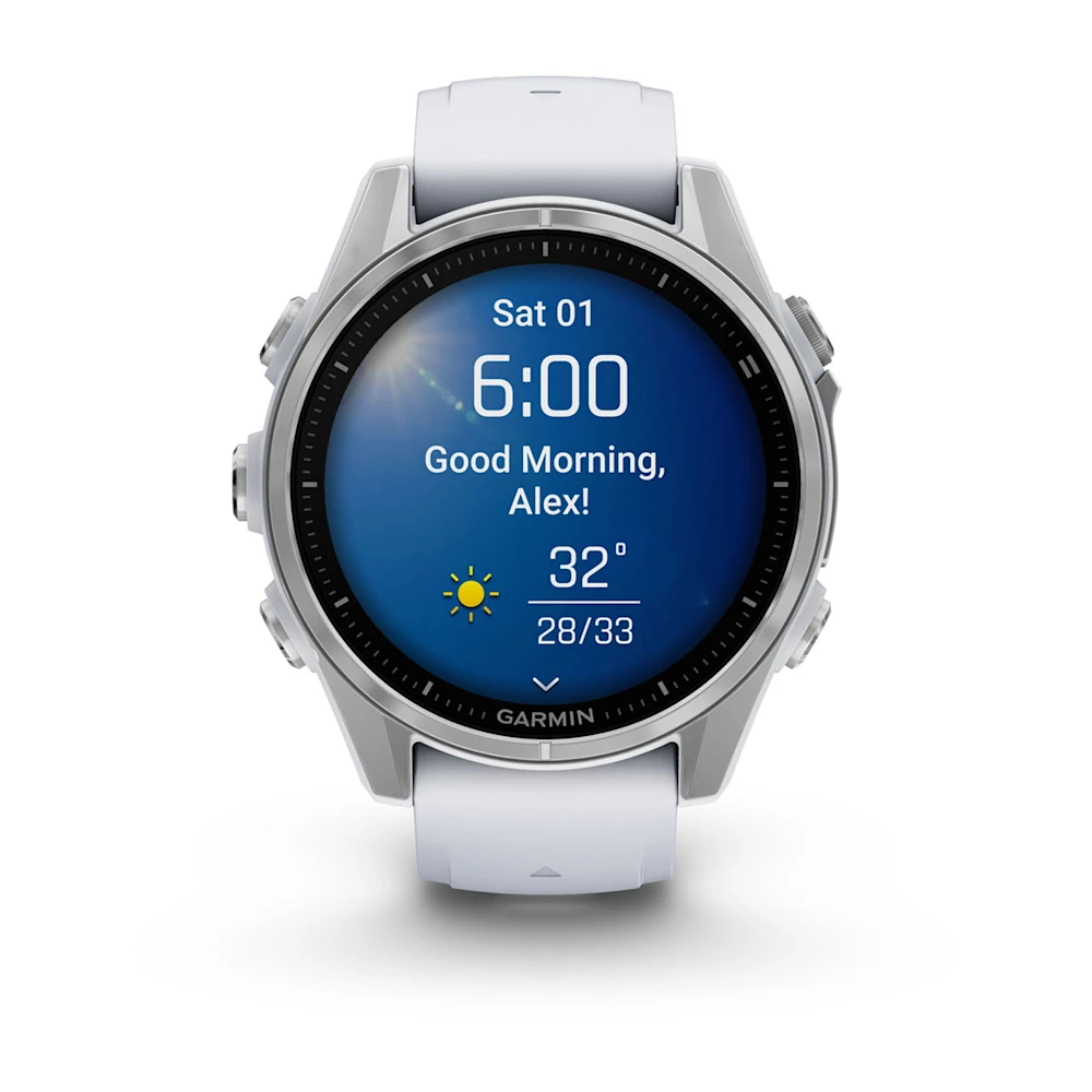 fenix 8 43 mm AMOLED Gumu Beyaz Ta l Silikon Kay l