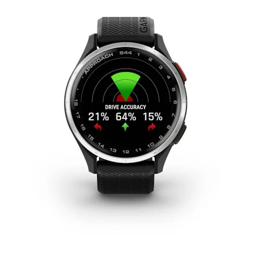 Garmin Türkiye | Approach S44 - Siyah Silikon Kayışlı Gümüş