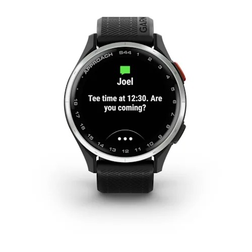 Garmin Türkiye | Approach S44 - Siyah Silikon Kayışlı Gümüş