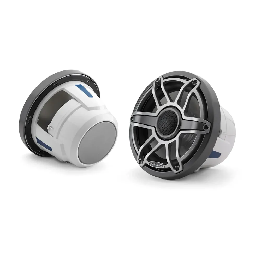 JL Audio M6 Deniz Hoparlörleri - 8.8" Titanyum spor Izgaralı resmi
