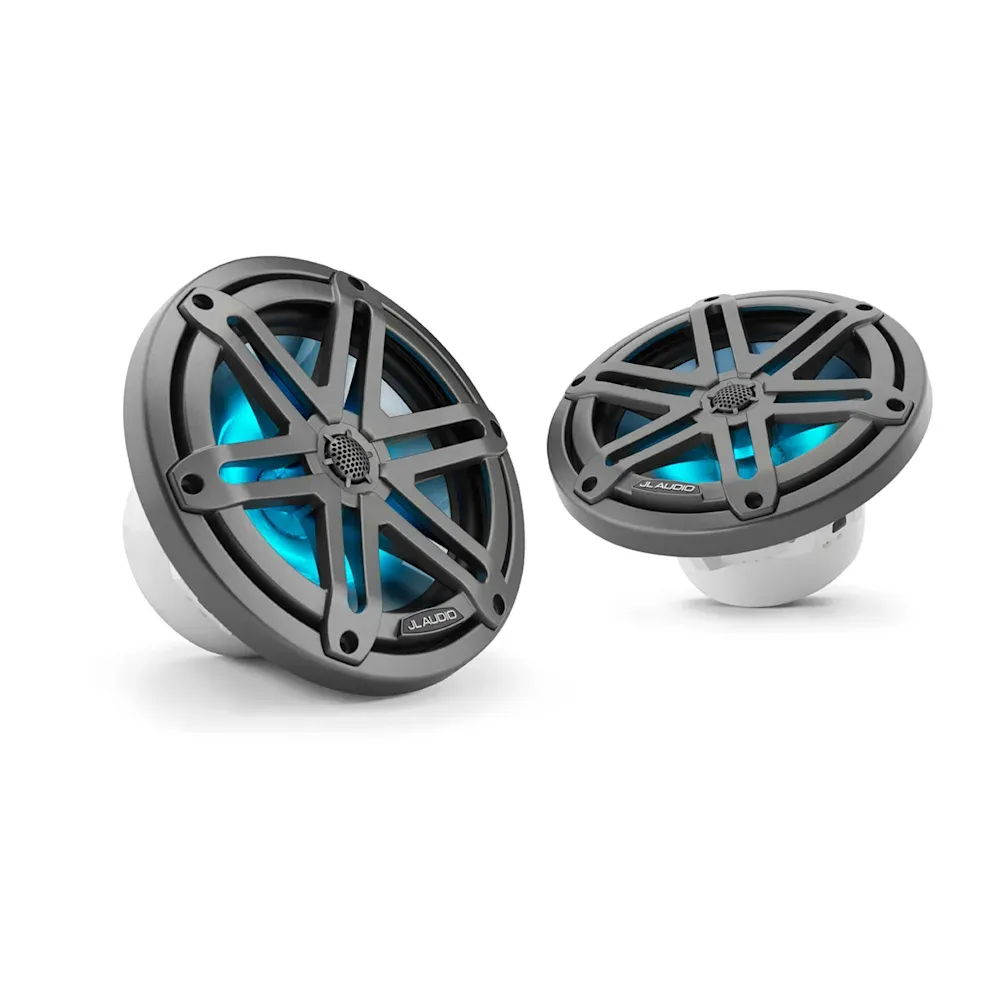 JL Audio M3 Marine Hoparlörleri - 7.7" LED ve Gri spor ızgaralı resmi