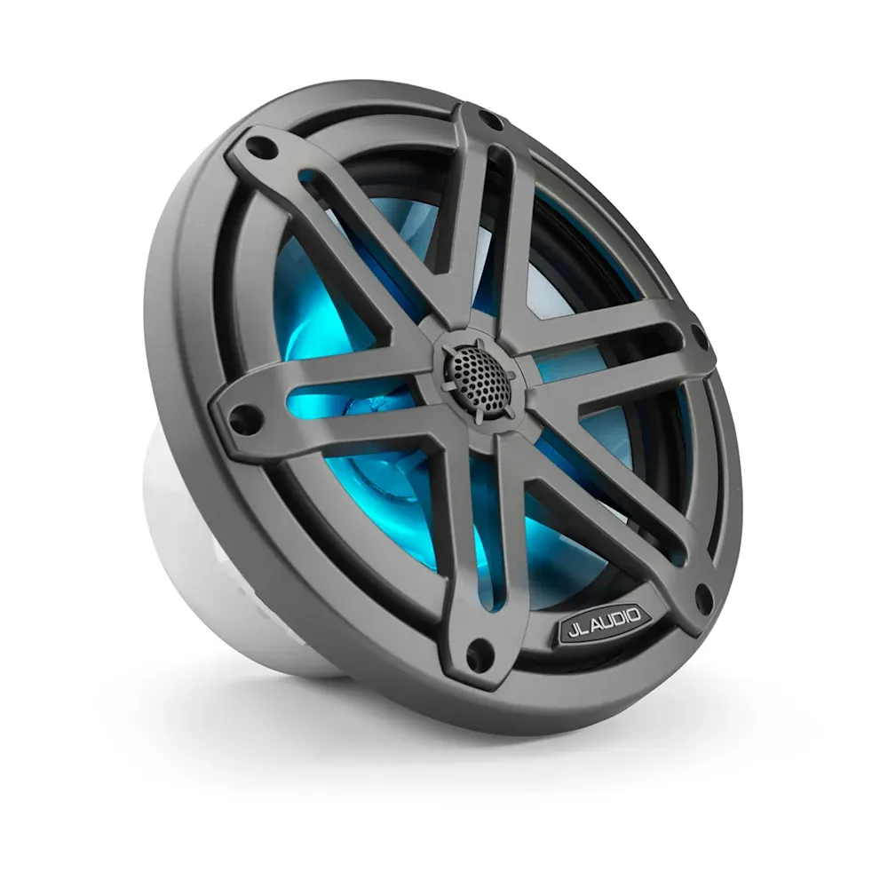JL Audio M3 Marine Hoparlörleri - 7.7" LED ve Gri spor ızgaralı resmi