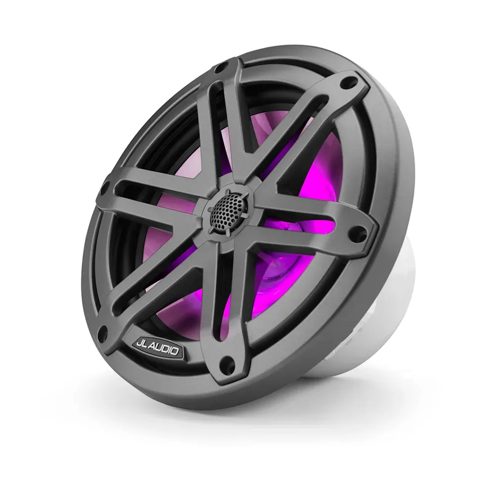 JL Audio M3 Marine Hoparlörleri - 7.7" LED ve Gri spor ızgaralı resmi