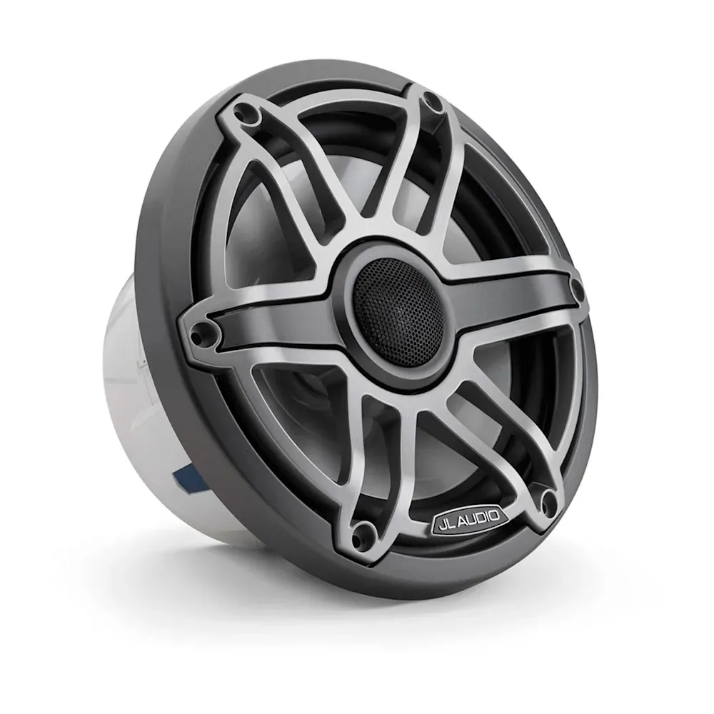 JL Audio M6 Marine Hoparlörleri - 7.7" Titanyum spor Izgaralı resmi