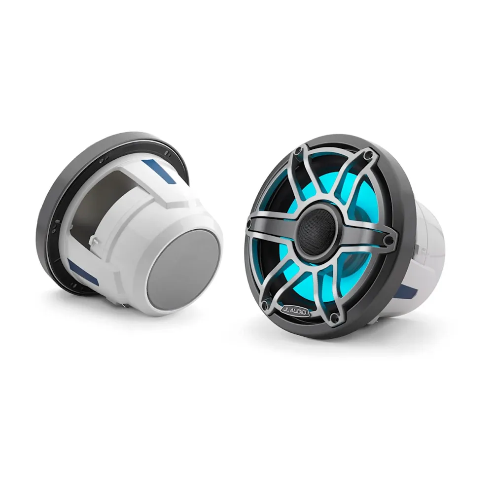JL Audio M6 Marine Hoparlörleri - 8.8" LED ve Titanyum spor Izgaralı resmi