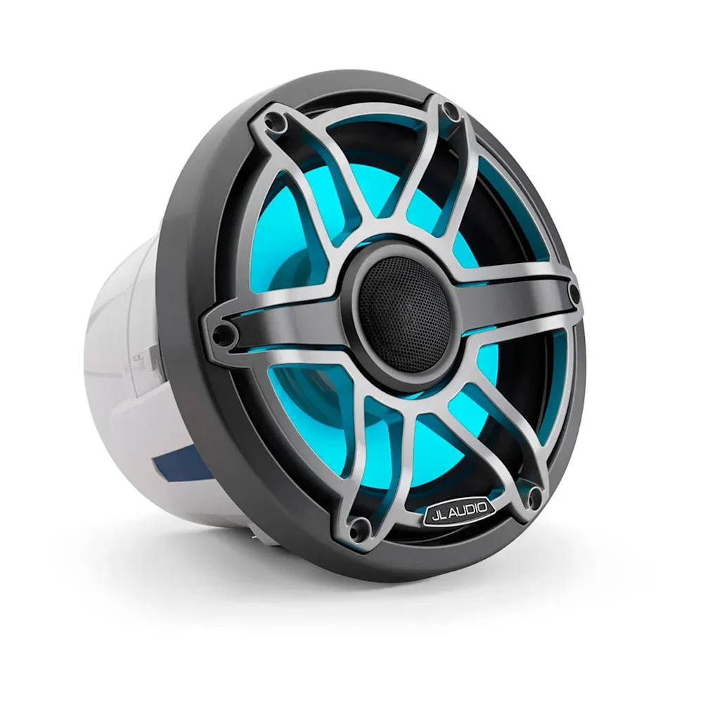 JL Audio M6 Marine Hoparlörleri - 8.8" LED ve Titanyum spor Izgaralı resmi