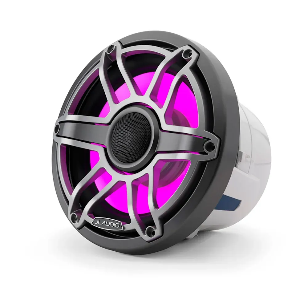 JL Audio M6 Marine Hoparlörleri - 8.8" LED ve Titanyum spor Izgaralı resmi