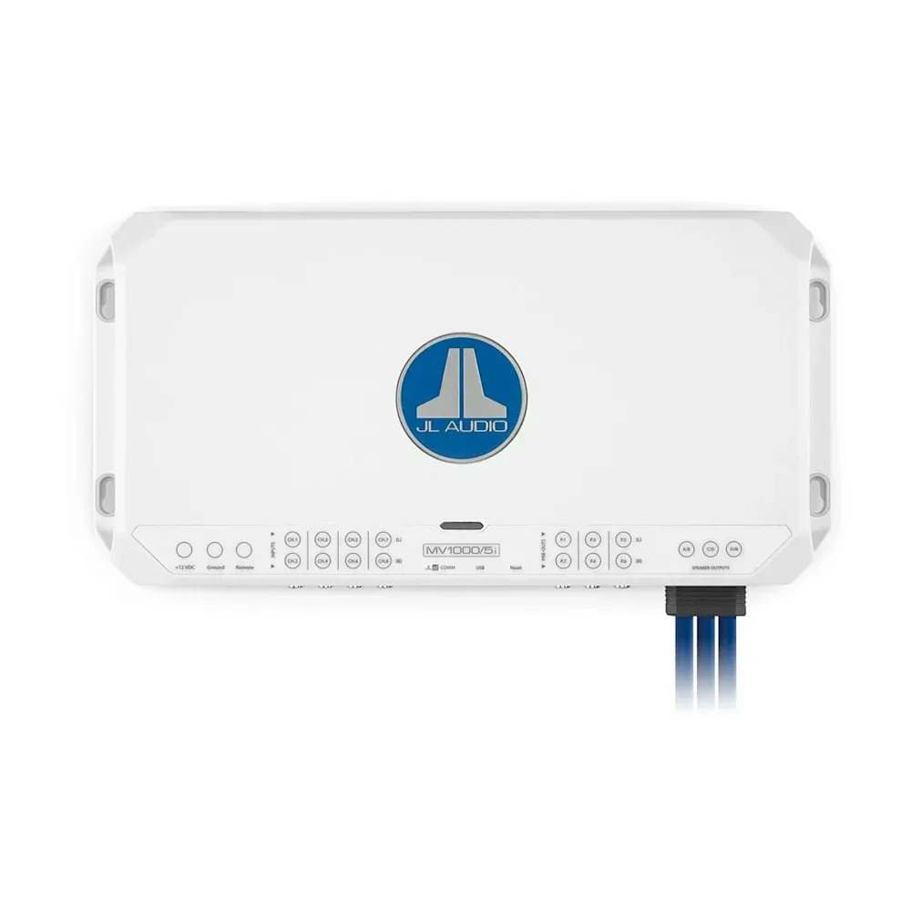 JL Audio MVi Deniz Amplifikatörü - 5 Kanallı Tam Aralıklı Deniz Amplifikatörü (1000 watt) resmi