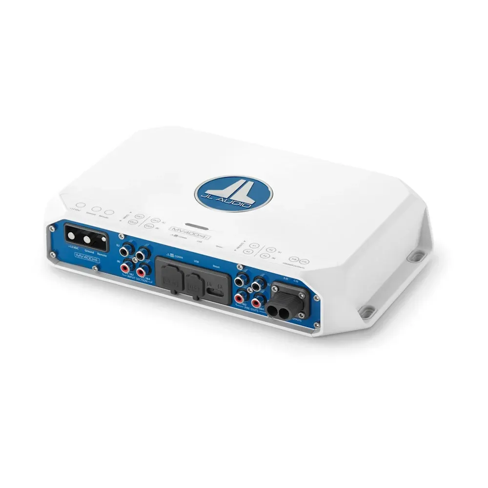 JL Audio MVi Marine Amplifikatörü - 4 Kanallı Tam Aralıklı Deniz Amplifikatörü (400 watt) resmi