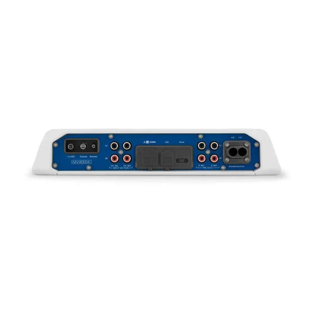 JL Audio MVi Marine Amplifikatörü - 4 Kanallı Tam Aralıklı Deniz Amplifikatörü (400 watt) resmi