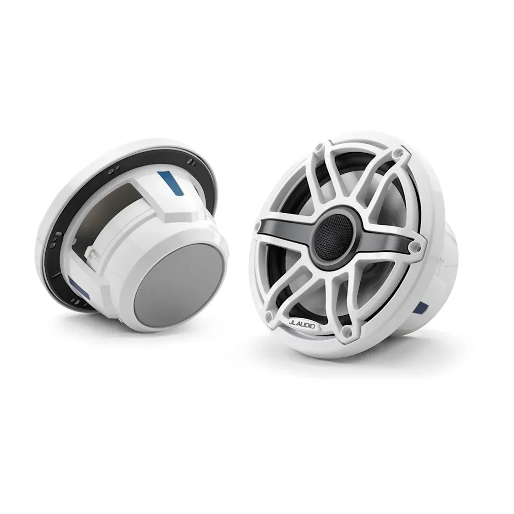 JL Audio M6 Marine Hoparlörleri - 7.7" Beyaz spor ızgaralı resmi