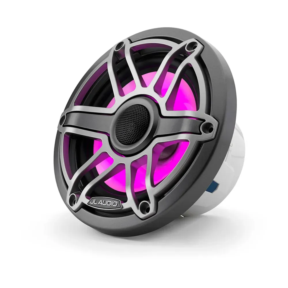 JL Audio M6 Marine Hoparlörleri - 6.5" LED ve Titanyum spor Izgaralı resmi