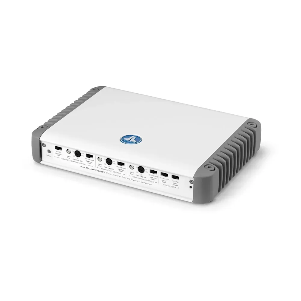 JL Audio MHD Deniz Amplifikatörü - 5 Kanallı Tam Aralık Marine Sistemi Amplifikatörü (900 W) resmi