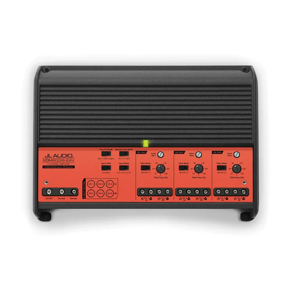 JL Audio XDM Araç ve Marine Amplifikatörü - 24V Sistemler için 6 Kanallı Tam Aralık Araç ve Marine Amplifikatörü (600 W) resmi