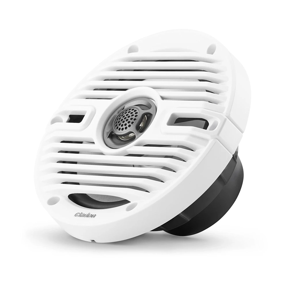 Clarion Marine Hoparlörleri - 6,5" Beyaz ve Siyah Klasik Izgaralı (CMS 651 CWB) resmi