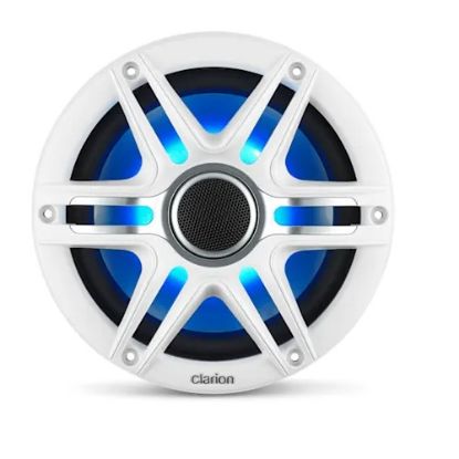 Clarion CMSP Marine Hoparlörleri - 7.7" LED'li ve Beyaz ve Gri Spor Izgaralı (CMSP 771 RGB SWG) resmi