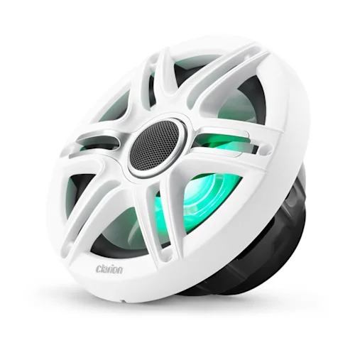 Clarion CMSP Marine Hoparlörleri - 7.7" LED'li ve Beyaz ve Gri Spor Izgaralı (CMSP771RGBSWG) resmi