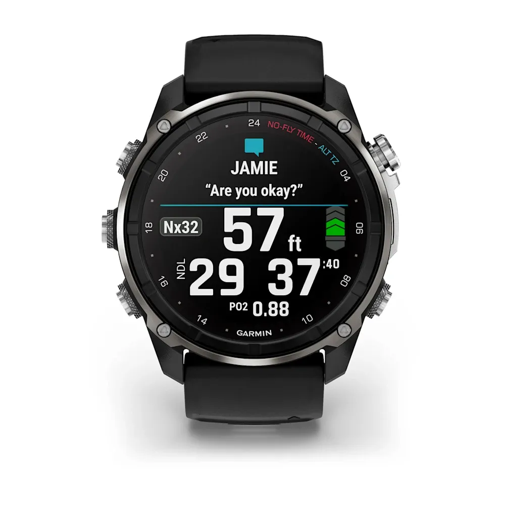 Descent Mk3i – 51 mm - Gümüş ve Siyah PVD Kaplamalı Titanyum, Siyah/Çakıl Grisi Silikon Kayışlı resmi