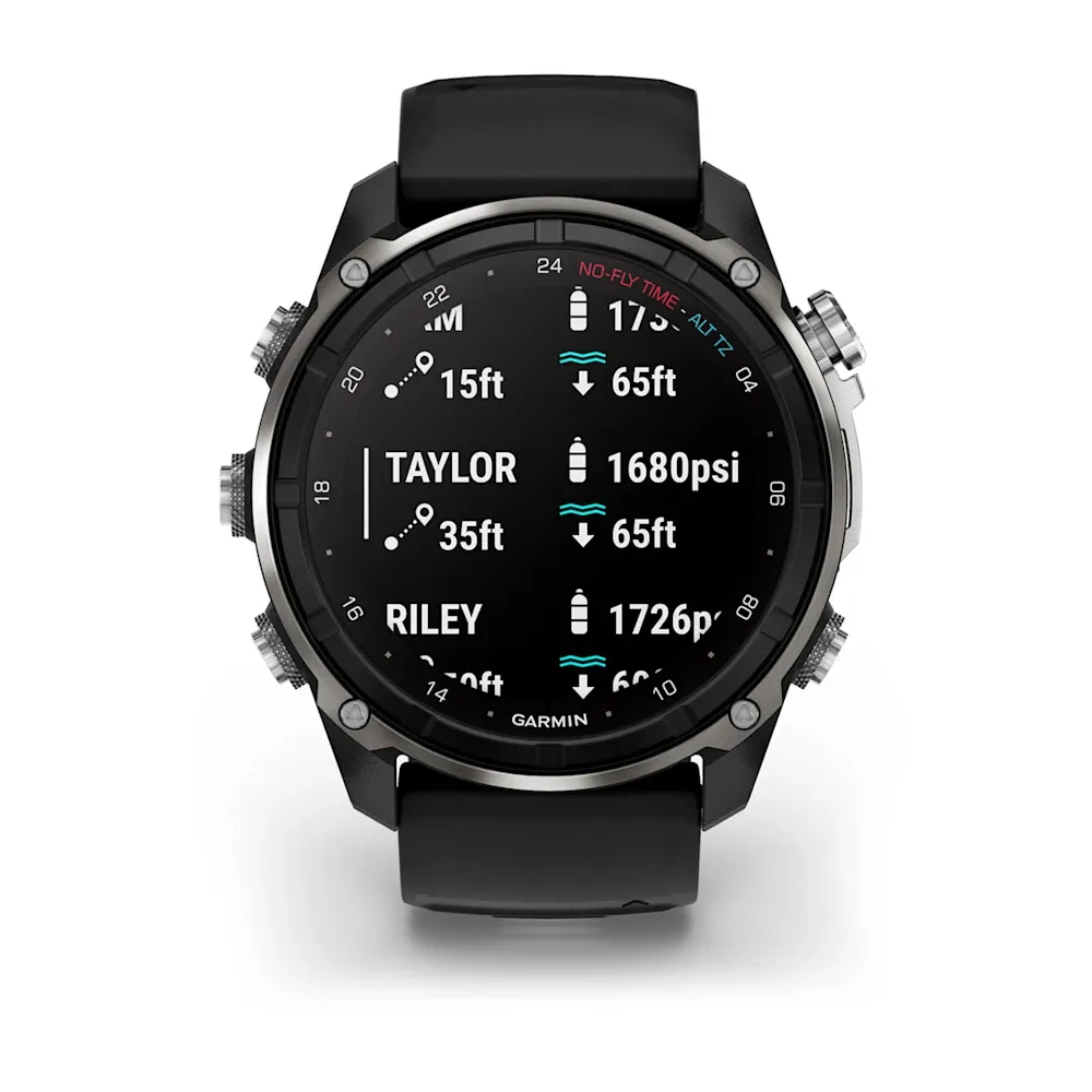 Descent Mk3i – 51 mm - Gümüş ve Siyah PVD Kaplamalı Titanyum, Siyah/Çakıl Grisi Silikon Kayışlı resmi