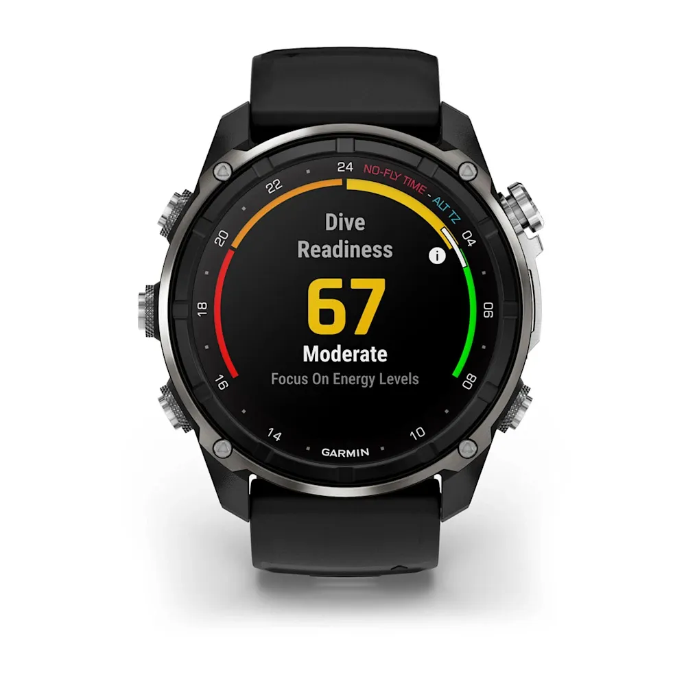 Descent Mk3i – 51 mm - Gümüş ve Siyah PVD Kaplamalı Titanyum, Siyah/Çakıl Grisi Silikon Kayışlı resmi
