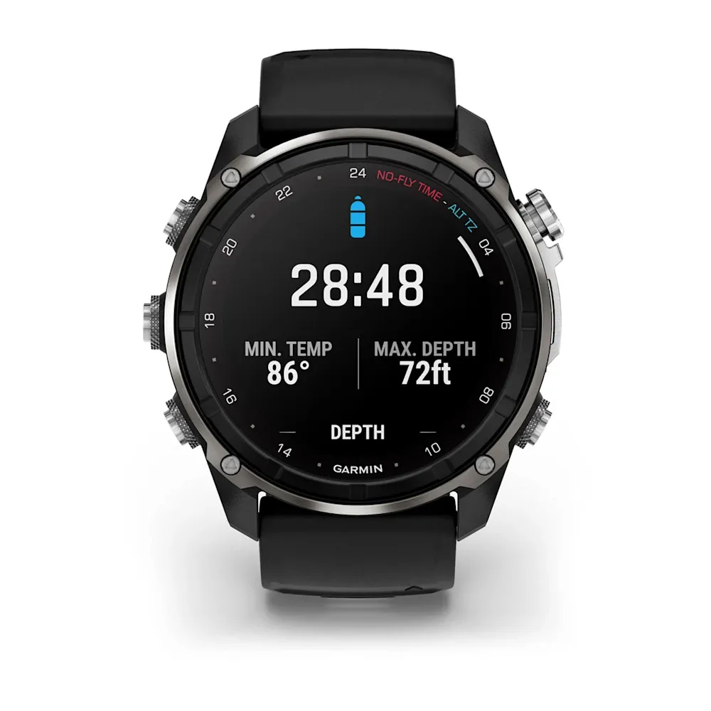 Descent Mk3i – 51 mm - Gümüş ve Siyah PVD Kaplamalı Titanyum, Siyah/Çakıl Grisi Silikon Kayışlı resmi