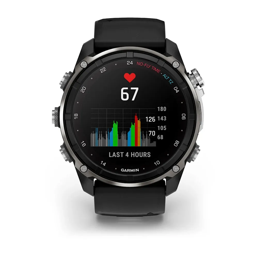 Descent Mk3i – 51 mm - Gümüş ve Siyah PVD Kaplamalı Titanyum, Siyah/Çakıl Grisi Silikon Kayışlı resmi