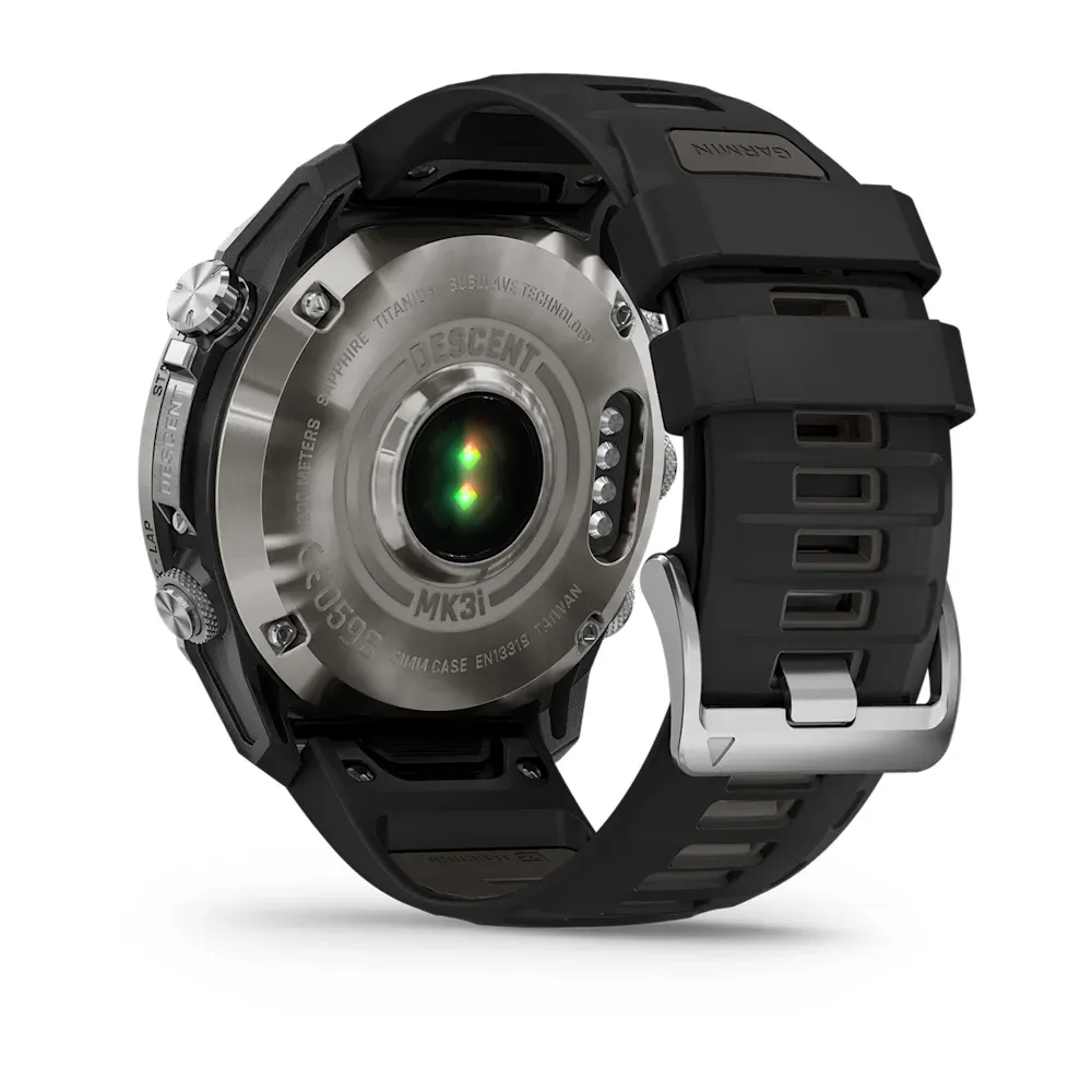 Descent Mk3i – 51 mm - Gümüş ve Siyah PVD Kaplamalı Titanyum, Siyah/Çakıl Grisi Silikon Kayışlı resmi