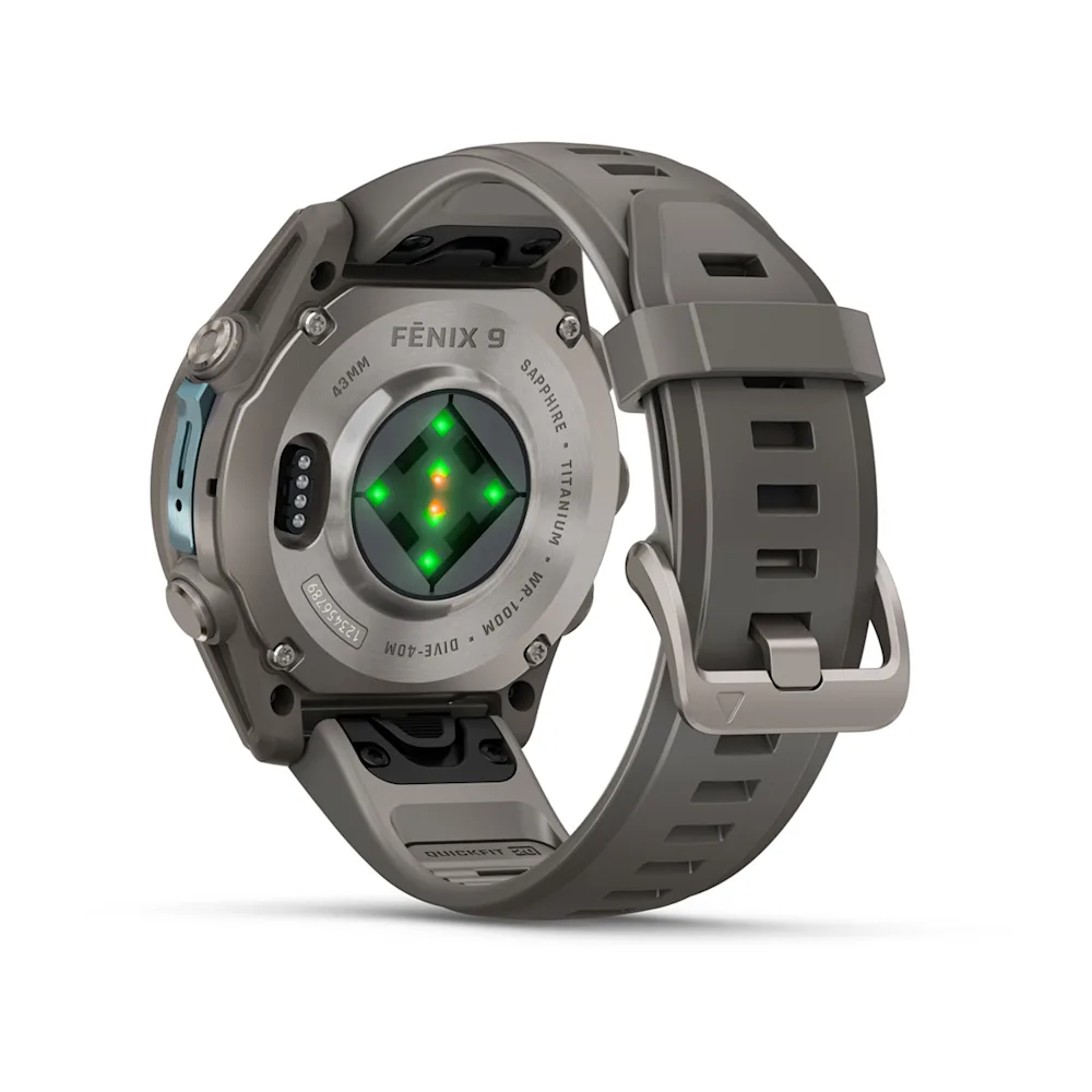 fenix 9 – 43mm - Titanyum, Çakıl Grisi Silikon Kayışlı resmi