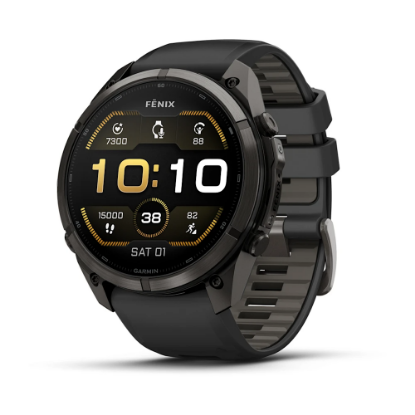 fenix 9 Pro – 51 mm - Karbon Gri DLC Titanyum, Siyah Silikon Kayışlı resmi