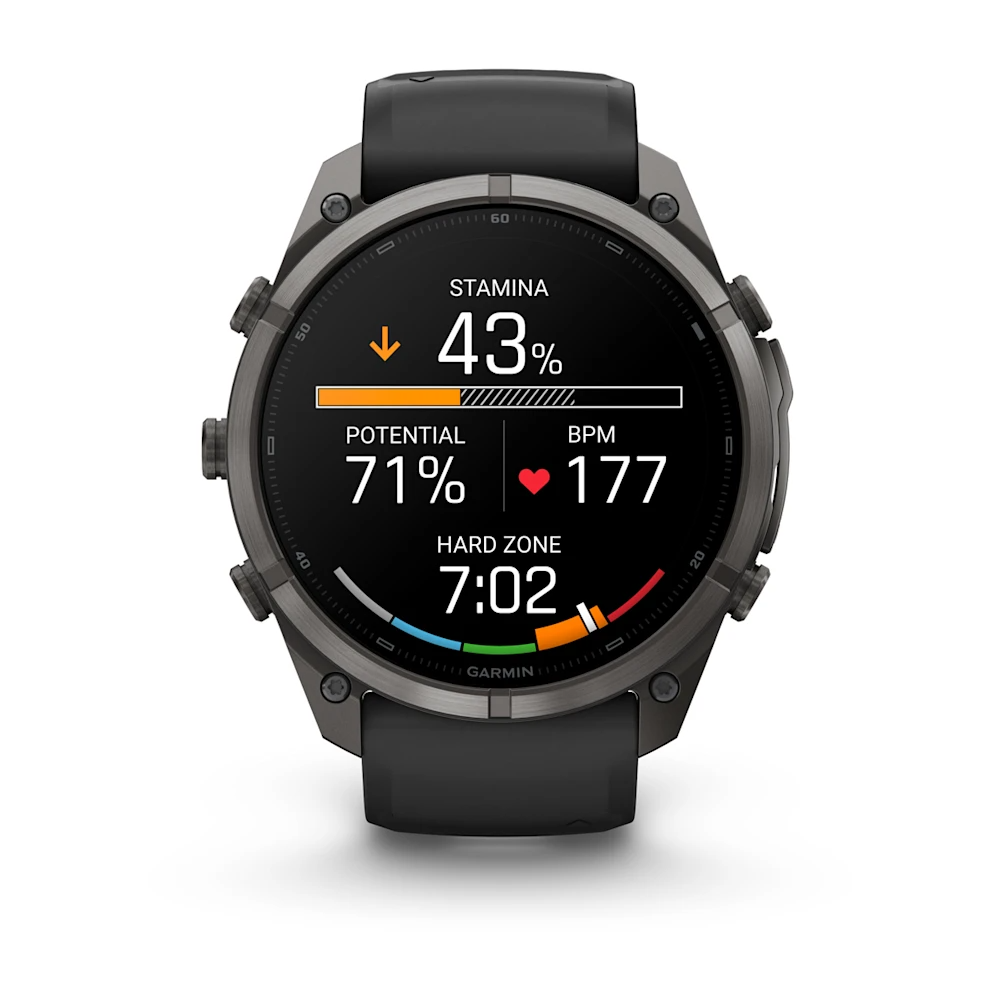 fenix 9 Pro – 51 mm - Karbon Gri DLC Titanyum, Siyah Silikon Kayışlı resmi
