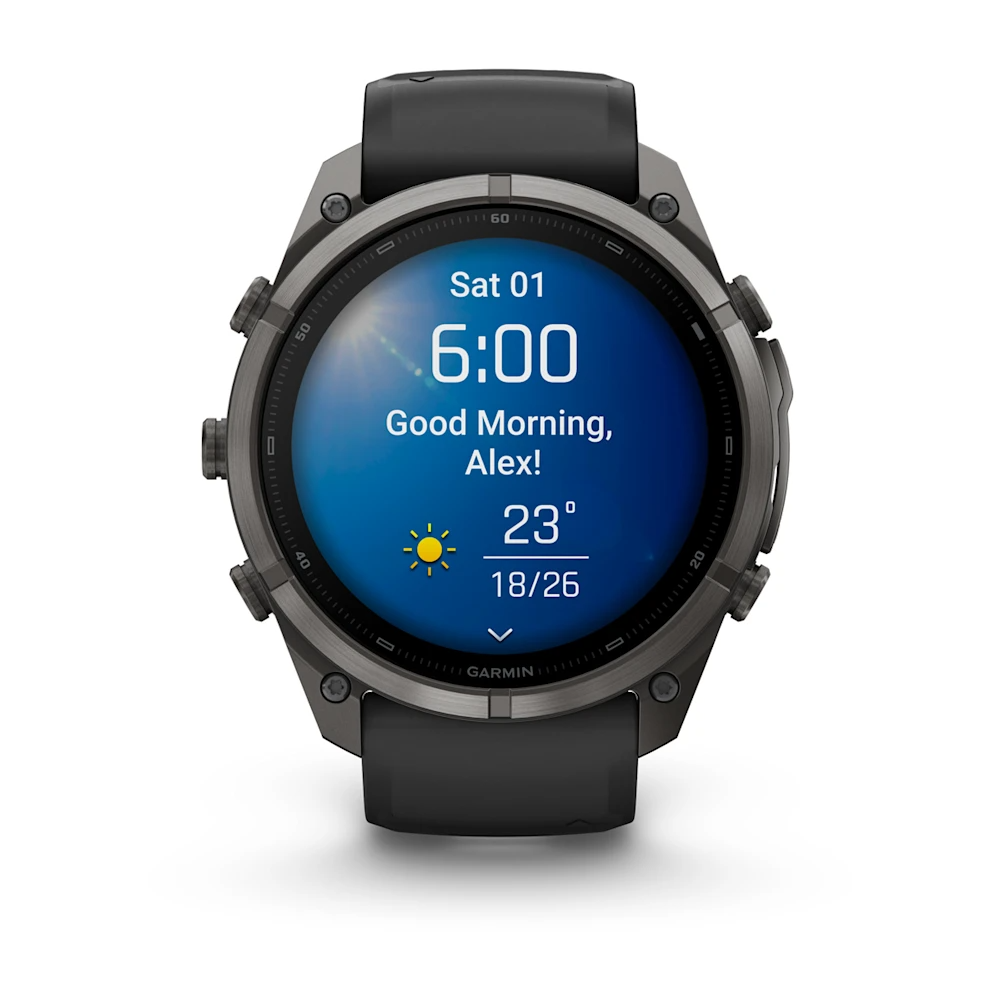 fenix 9 Pro – 51 mm - Karbon Gri DLC Titanyum, Siyah Silikon Kayışlı resmi