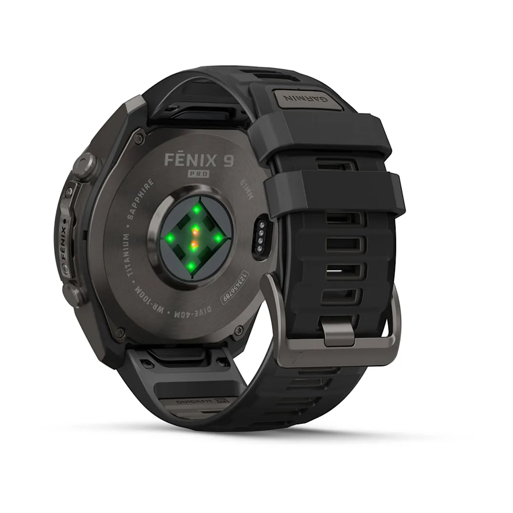 fenix 9 Pro – 51 mm - Karbon Gri DLC Titanyum, Siyah Silikon Kayışlı resmi