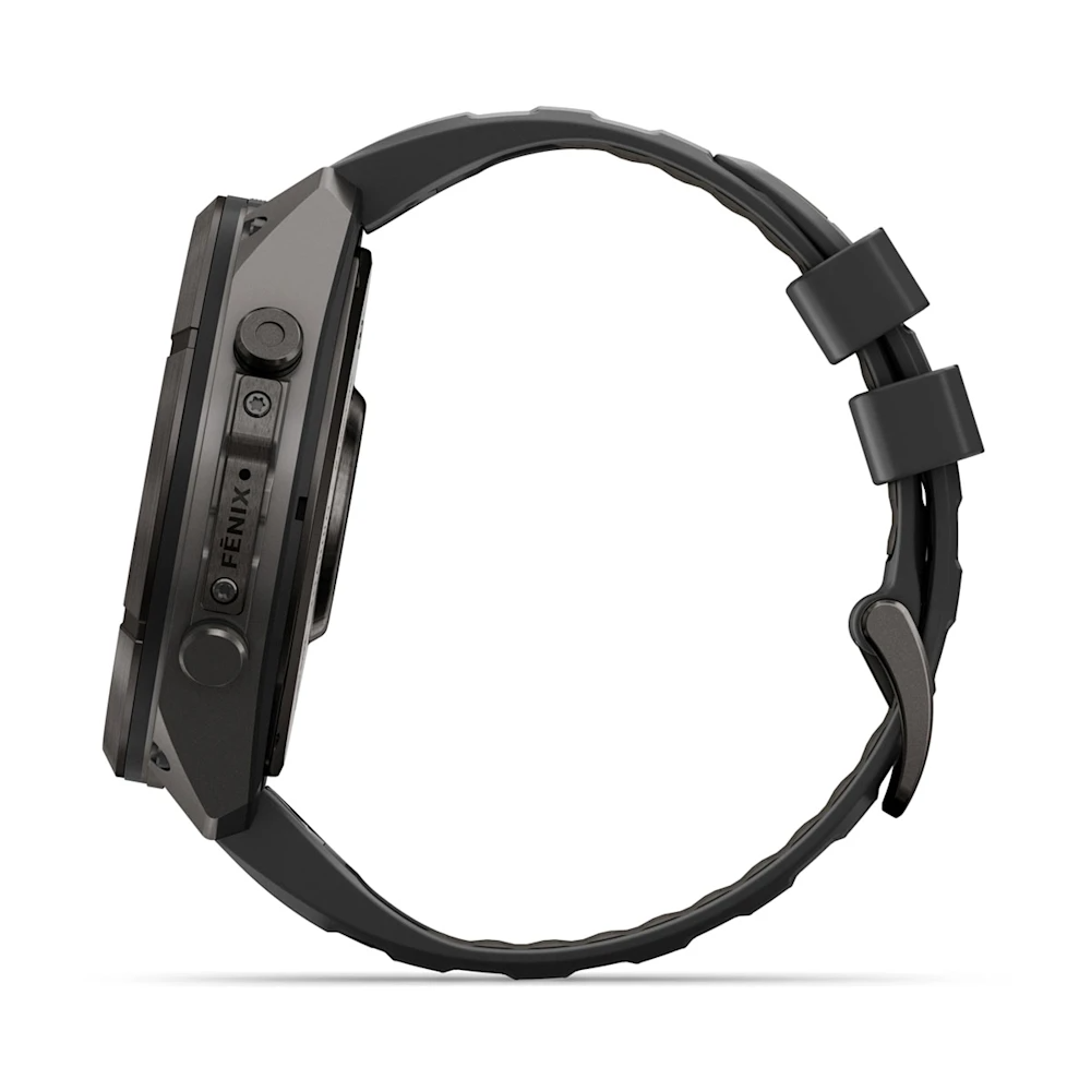 fenix 9 Pro – 51 mm - Karbon Gri DLC Titanyum, Siyah Silikon Kayışlı resmi
